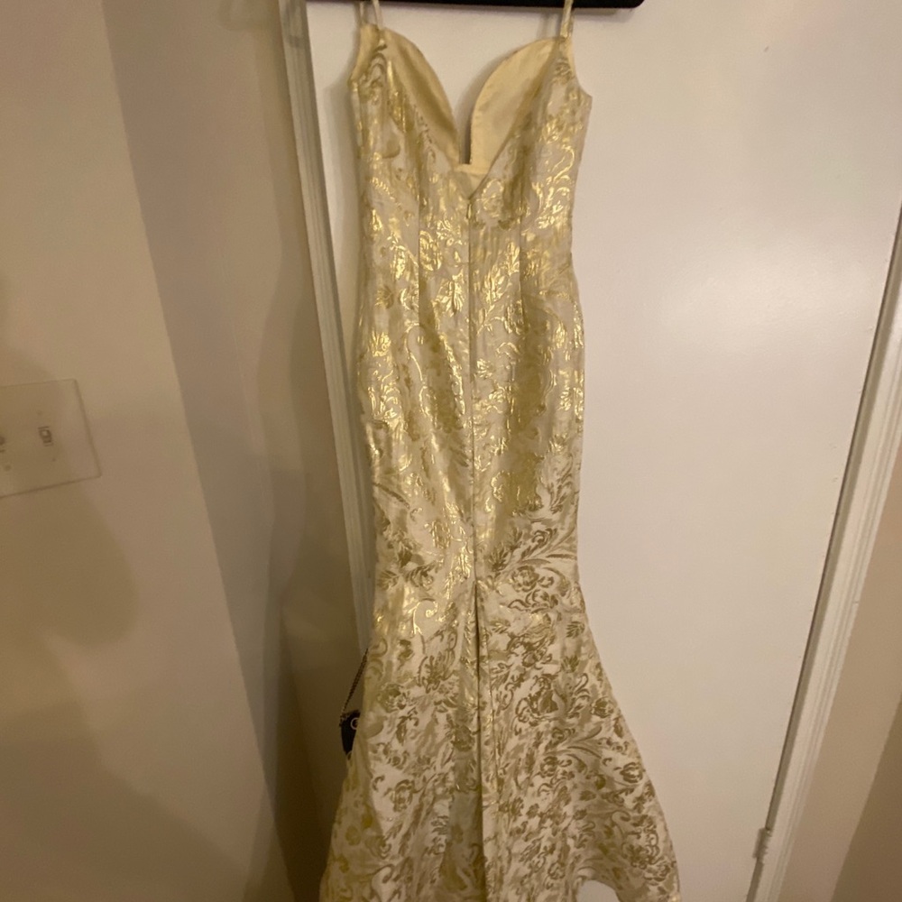 Alamour The Label Gold Brocade Mermaid Gown Dress - Picture 8 of 8